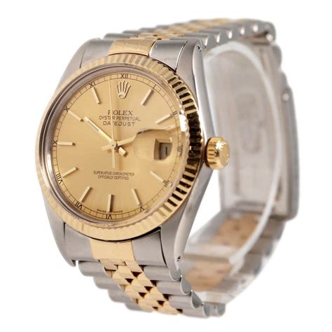 rolex datejust automatic gents bi metal watch model no 16013